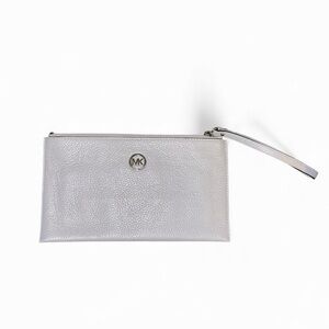 Michael Kors Silver Leather Wristlet
